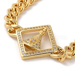 Bracelets à maillons cubains en laiton micro pavé&nbsp;BJEW-M322-04G-A