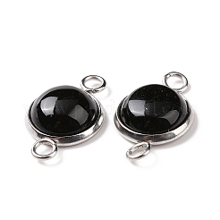 Ciondoli per connettori in agata nera naturale&nbsp;LS-G-D059-01C-02