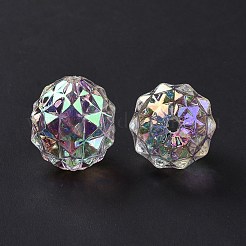 Perline acriliche iridescenti arcobaleno con placcatura uv trasparente&nbsp;X-OACR-C013-11