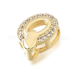 Barrettes d'espacement initiales en laiton micro-pavé de zircone cubique transparente&nbsp;KK-E802-34G-Q