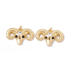 Porte micro ouvrent pendentifs zircone cubique en laiton de placage&nbsp;ZIRC-C040-02G