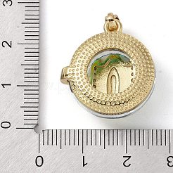 Micro pavé de zircone cubique en laiton avec pendentifs en verre&nbsp;KK-Q815-05G