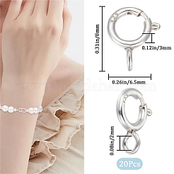 20 pz. 925 fermagli per anelli a molla in argento sterling&nbsp;STER-BBC0005-46S