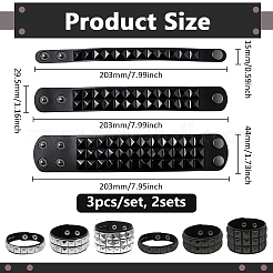 5 Stück 5 Stile PU Wickelkordel Armbänder Set&nbsp;BJEW-GO0002-14
