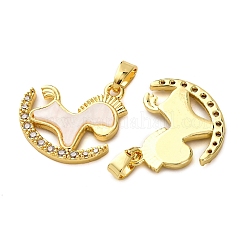 Pendentifs avec zircon cubiques à micro-pavés en laiton&nbsp;KK-F911-05G
