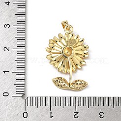 Pendenti in zirconi cubici trasparenti in micro pavè di ottone&nbsp;KK-F924-12G