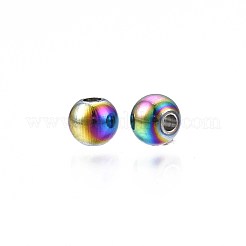 Gestellbeschichtung Regenbogenfarben 304 Edelstahlperlen&nbsp;STAS-S119-081A-01