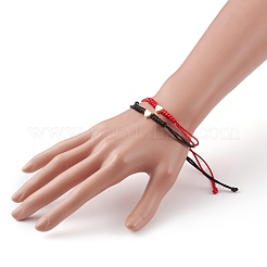 Unisex verstellbare Nylonfaden geflochtene Perlen Armbänder Sets&nbsp;BJEW-JB05832