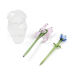 Handgefertigtes Blumen- und Vasenset aus Glaskunst für Geburtstagsdekorationen auf dem Tisch&nbsp;LAMP-D007-002B