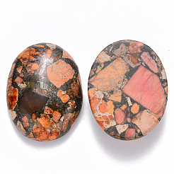 Cabochons en jaspe impérial ligne or synthétique&nbsp;G-R457-02F