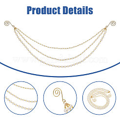 Perla rotonda in plastica ABS con decorazione in ferro per alberi di Natale&nbsp;HJEW-PH02601