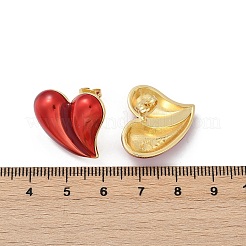 Orecchini a bottone in ottone smaltato da donna&nbsp;EJEW-A126-01G