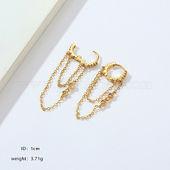 Boucles d'oreilles en laiton micro pave zircone cubique transparente&nbsp;WG05A58-01