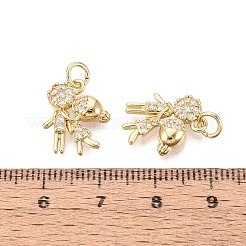 Colgantes de circonita cúbica transparente con micropavé de latón para el día de San Valentín&nbsp;KK-Q072-13G