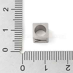 Cuentas europeas de acero inoxidable 201 resistentes al deslustre&nbsp;LS-STAS-M058-01Y-P