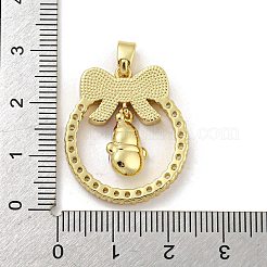 Pendentifs de noël en laiton micro pave zircone cubique&nbsp;KK-H468-01F-02G