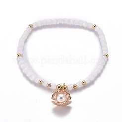 Verre à facettes perles bracelets extensibles&nbsp;BJEW-JB05488