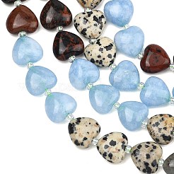 Fili di perline di eliotropio africano naturale a gradiente di colore&nbsp;G-B185-A12