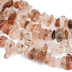 Hebras de cuentas de cuarzo rutilado de oro negro natural&nbsp;G-G905-20A