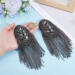 2 pieza de charreteras de cadena con borlas de hierro&nbsp;DIY-HY0003-62B