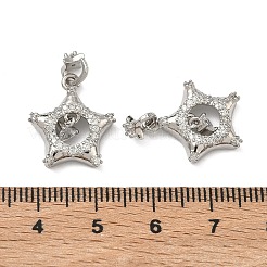 Pendenti in zirconi cubici trasparenti in micro pavè di ottone&nbsp;KK-D228-26P