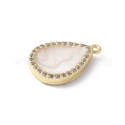 Pendentifs avec zircon cubiques à micro-pavés en laiton&nbsp;KK-K399-02G-01