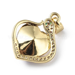 Pendenti in vero ottone placcato in oro 18k placcato in cremagliera con micro pavé di zirconi cubici trasparenti&nbsp;KK-C015-16G-13