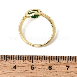 Messing Micro Pave Zirkonia Manschette offene Ringe&nbsp;RJEW-P186-02G