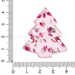 Pendentifs en acrylique opaque imprimés sapin de Noël&nbsp;OACR-Q080-02A