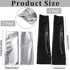 2 Paar lange fingerlose Handschuhe aus Polyester und PU-Leder in 2 Farben&nbsp;AJEW-CL0002-97