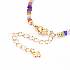 Cruz con pulseras de cuentas de mal de ojo&nbsp;BJEW-JB06289-05