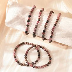 Bracciali tratto Rhodonite naturale&nbsp;BJEW-JB04557-01