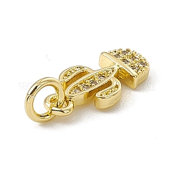 Breloques de cactus en zircone cubique transparente micro pavée de laiton&nbsp;ZIRC-F132-67G