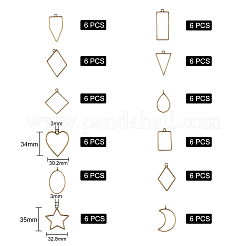 Rack-Beschichtung Legierung offenen Lünette Anhänger&nbsp;PALLOY-SZ0001-18AB