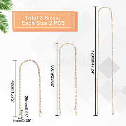 6 pièces 3 styles sangle de sac à chaîne en fer&nbsp;FIND-WR0001-21G