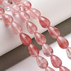 Chapelets de perles en verre de quartz de cerise&nbsp;G-B106-A01-01