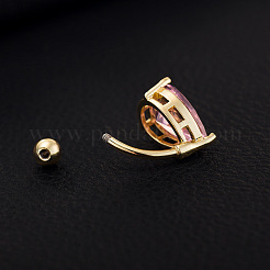 Tropfenförmige Bauchnabelpiercings aus 316L chirurgischem Edelstahl mit Pavé-Zirkonia-Fassung&nbsp;FS-WG221AF-01