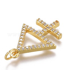 Pendentifs en laiton zircon cubique transparent&nbsp;ZIRC-Z008-25G