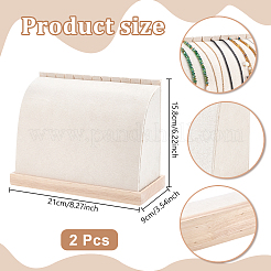 Espositori per collane di gioielli in velluto e legno&nbsp;ODIS-WH0043-288