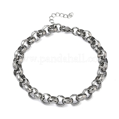Pulseras de cadena rolo de acero inoxidable 304 para mujer&nbsp;BJEW-A160-05P