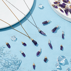 32 Stück 2 Farben natürlicher Amethyst-Anhänger&nbsp;PALLOY-HY0001-05