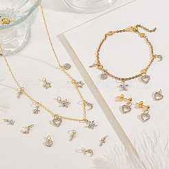 42 Stück 7 Stile Zinklegierung Strass Charms&nbsp;FIND-GA0007-92