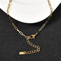 Collane con catena a graffetta con ciondolo a forma di anello a molla in acciaio inossidabile 304 per donna&nbsp;NJEW-Z091-13G