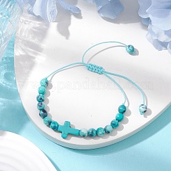 5 set di bracciali con perline intrecciate in pietre preziose sintetiche&nbsp;BJEW-JB11016
