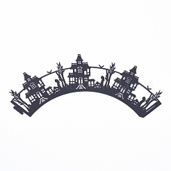 Involucri per cupcake di Halloween con castello&nbsp;CON-G010-D03