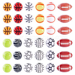 120 Stück 12 Stile Sport-Stil Acrylperlen&nbsp;MACR-TA0002-28