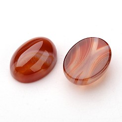Oval-Cabochons aus natürlich gestreiftem Achat / gebändertem Achat&nbsp;G-L394-02-18x13mm