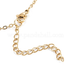Collares colgantes redondos planos de acero inoxidable 304 con revestimiento al vacío de PVD&nbsp;NJEW-M187-02G