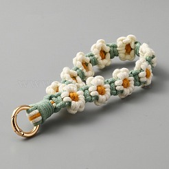 Macramé marguerite tissu poignet sangles mobiles&nbsp;KEYC-WH0032-27A
