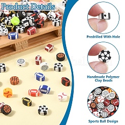 100 Stück handgefertigte Fimo-Perlen&nbsp;CLAY-YW0002-45